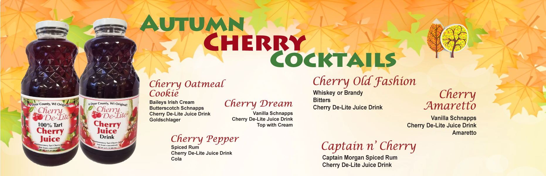 Fall Drink Recipes Door County Tart Cherries Cherry De Lite